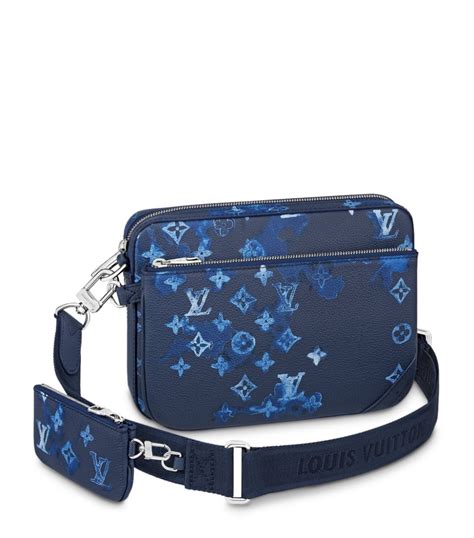 lv trio messenger bag blue